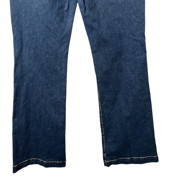 7 For All Mankind Dojo New York Dark Wide Leg Jeans Blue Flare High Rise 32 - Picture 7 of 12